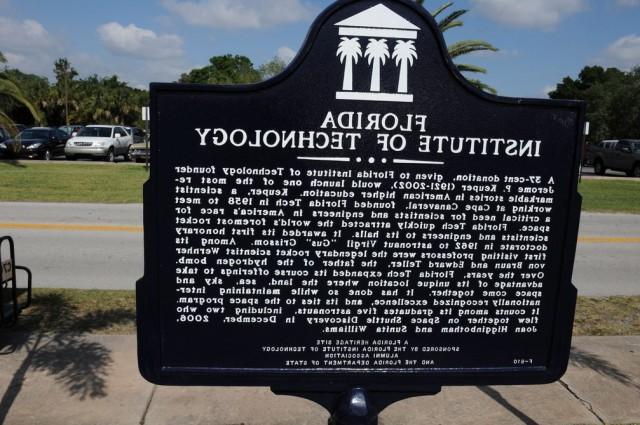 A sign about Florida Institute of Technology